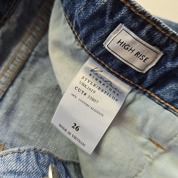 KanCan Shorts Cutoff Womens 26 Distressed Mediu Wash Denim High Rise Frayed 26x4 - Picture 3 of 9